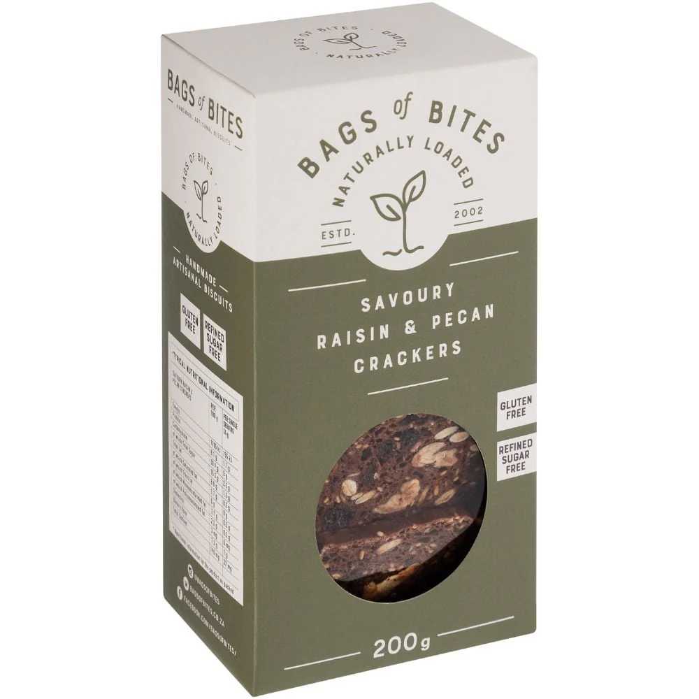 Bags of Bites - Crackers Raisin & Pecan 200g - Image 2