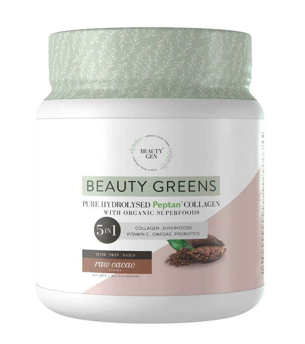 Beauty Gen - Beauty Greens Raw Cacao 450g - Image 2