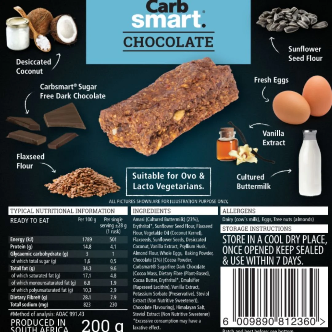 Carbsmart - Rusks Chocolate 200g - Image 2