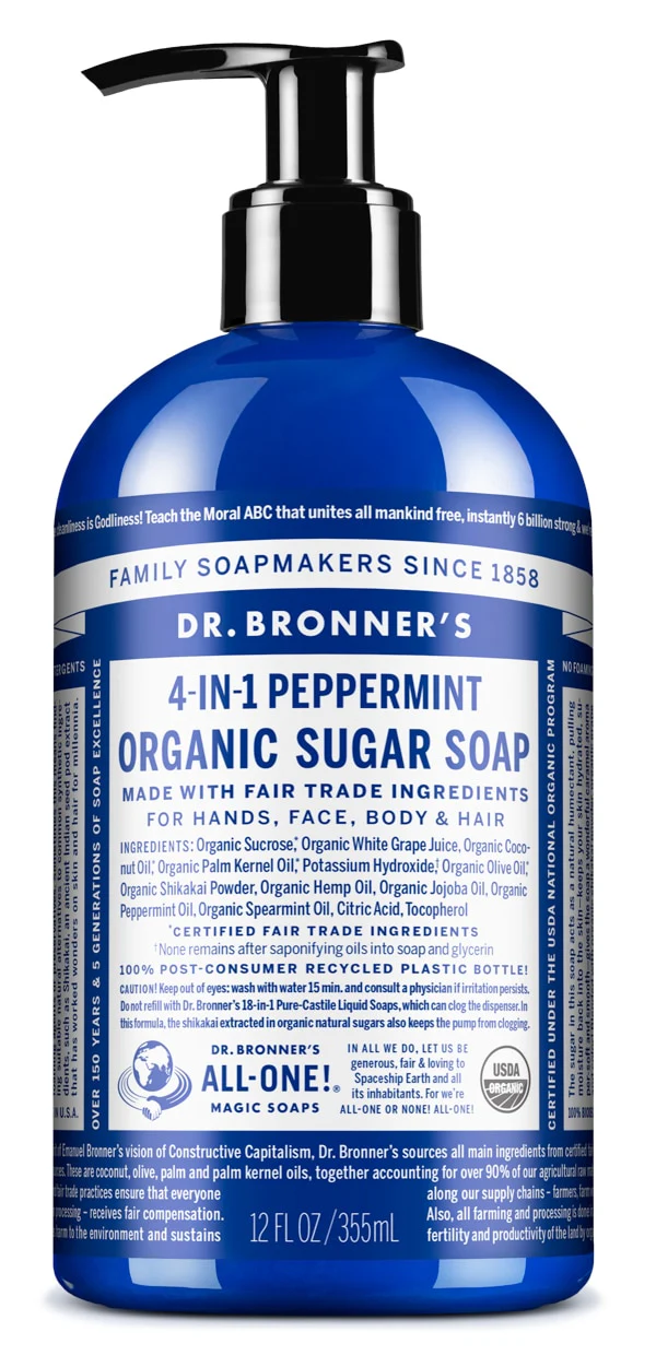 Dr Bronner - Sugar Soap Peppermint 355ml