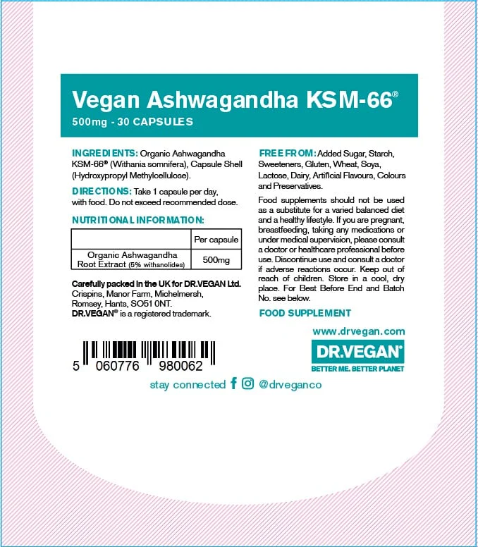 Dr Vegan - Ashwagandha KSM-66 30s - Image 3