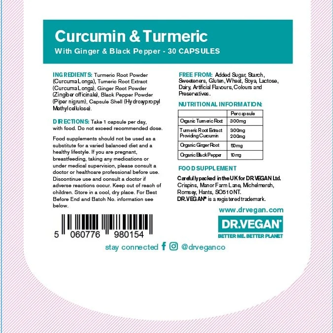 Dr Vegan - Curcumin & Turmeric 30s - Image 3
