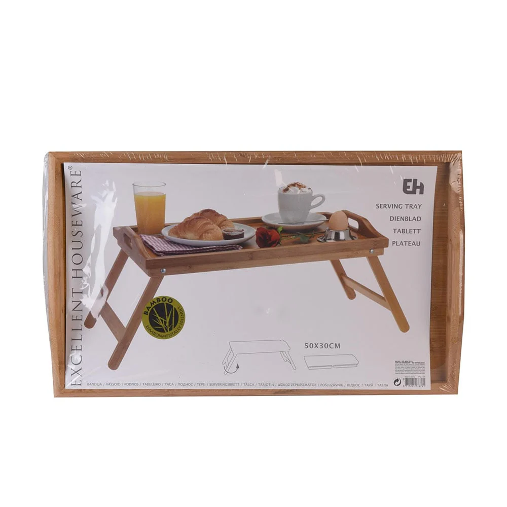 Eco Lifestyle - Bamboo Foldable Serving Tray 50cm - Image 2