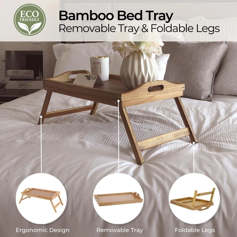 Eco Lifestyle - Bamboo Foldable Serving Tray 50cm - Image 4
