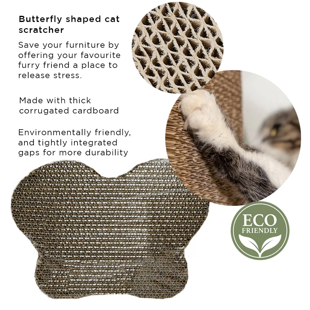 Eco Lifestyle - Catnip Infused Cat Scratcher Butterfly Print - Image 4