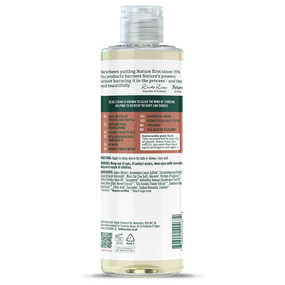 Faith in Nature - Body Wash Blue Cedar 400ml - Image 2
