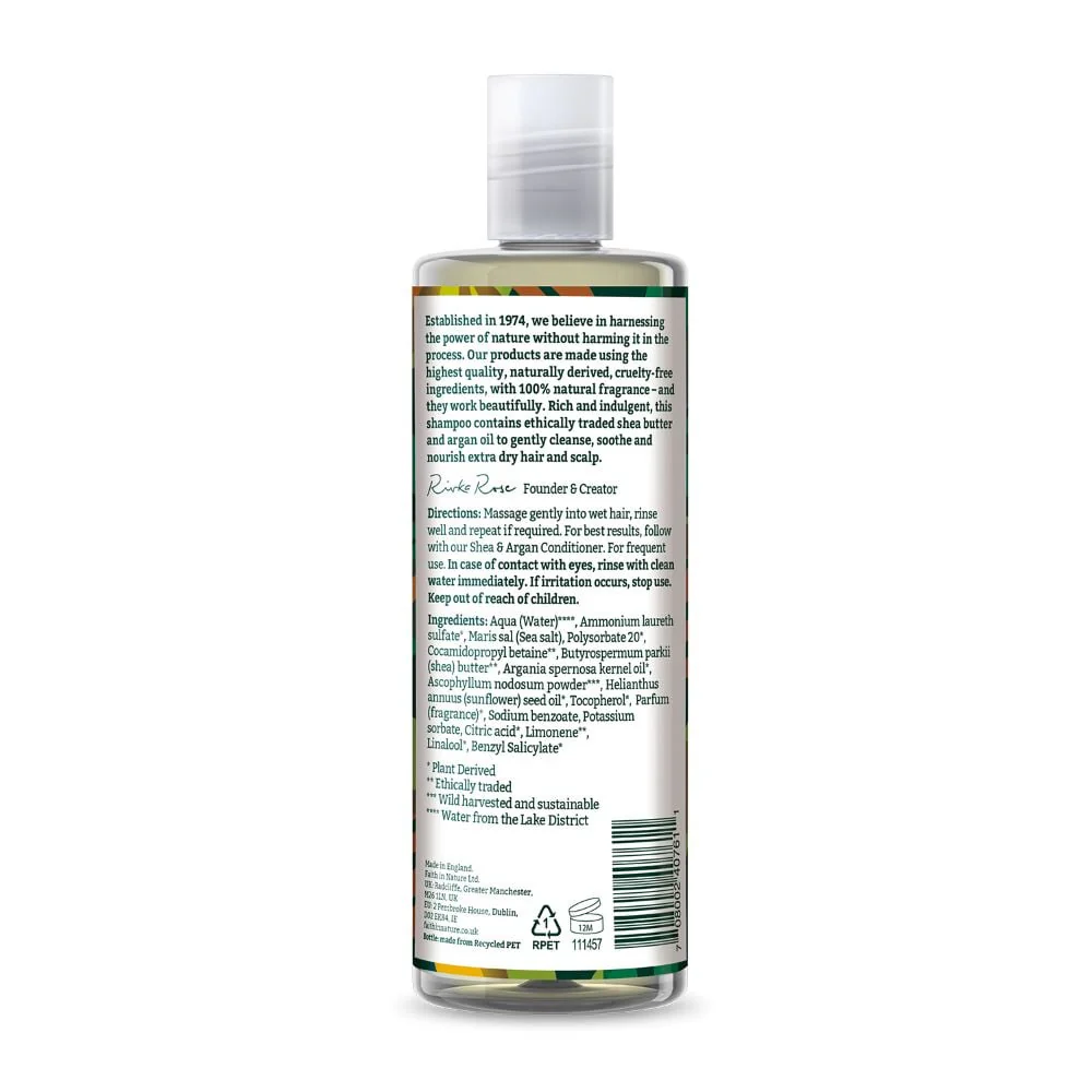Faith in Nature - Shampoo Shea & Argan 400ml - Image 2