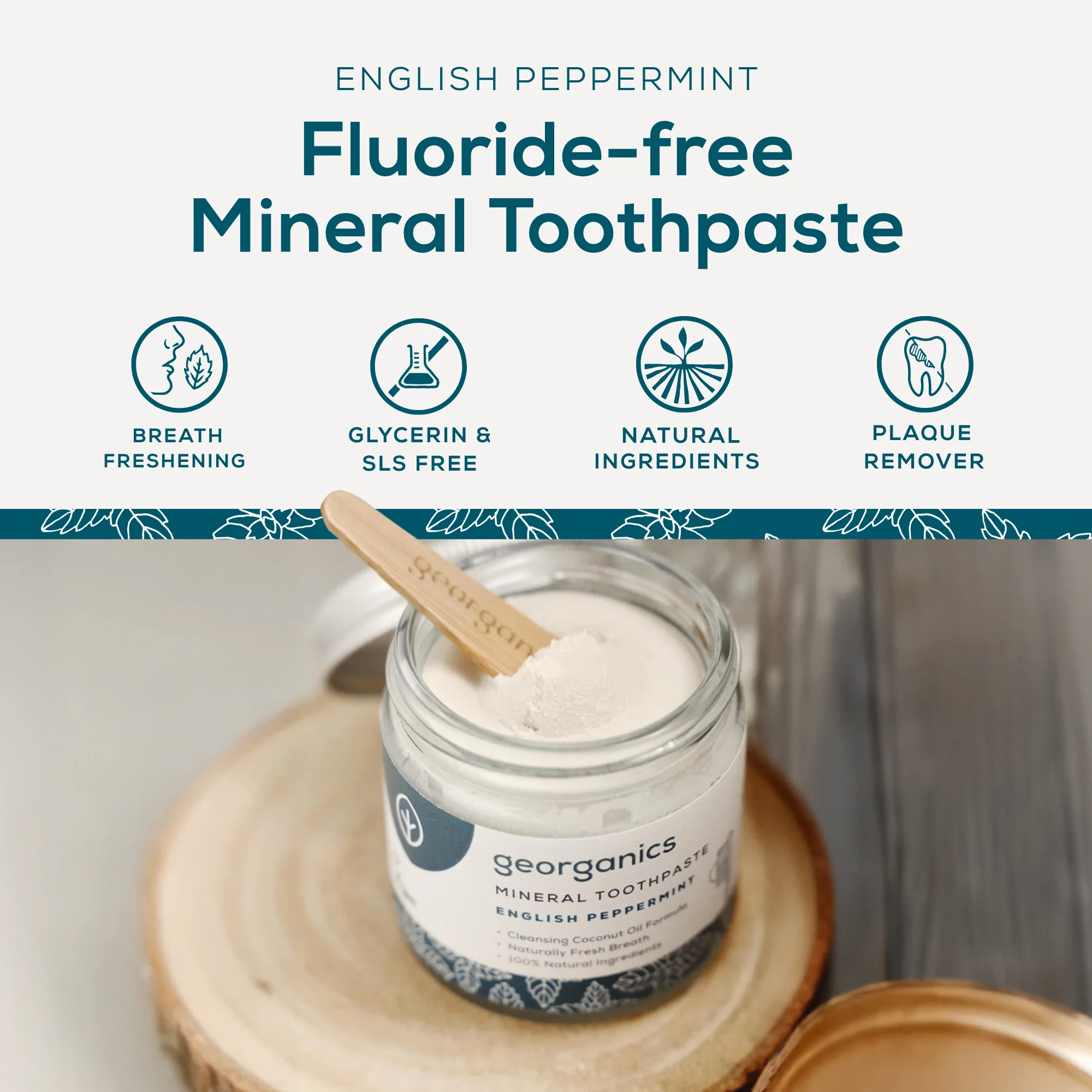 Georganics - Fluoride Free Toothpaste Rich In Minerals Peppermint 60ml - Image 2
