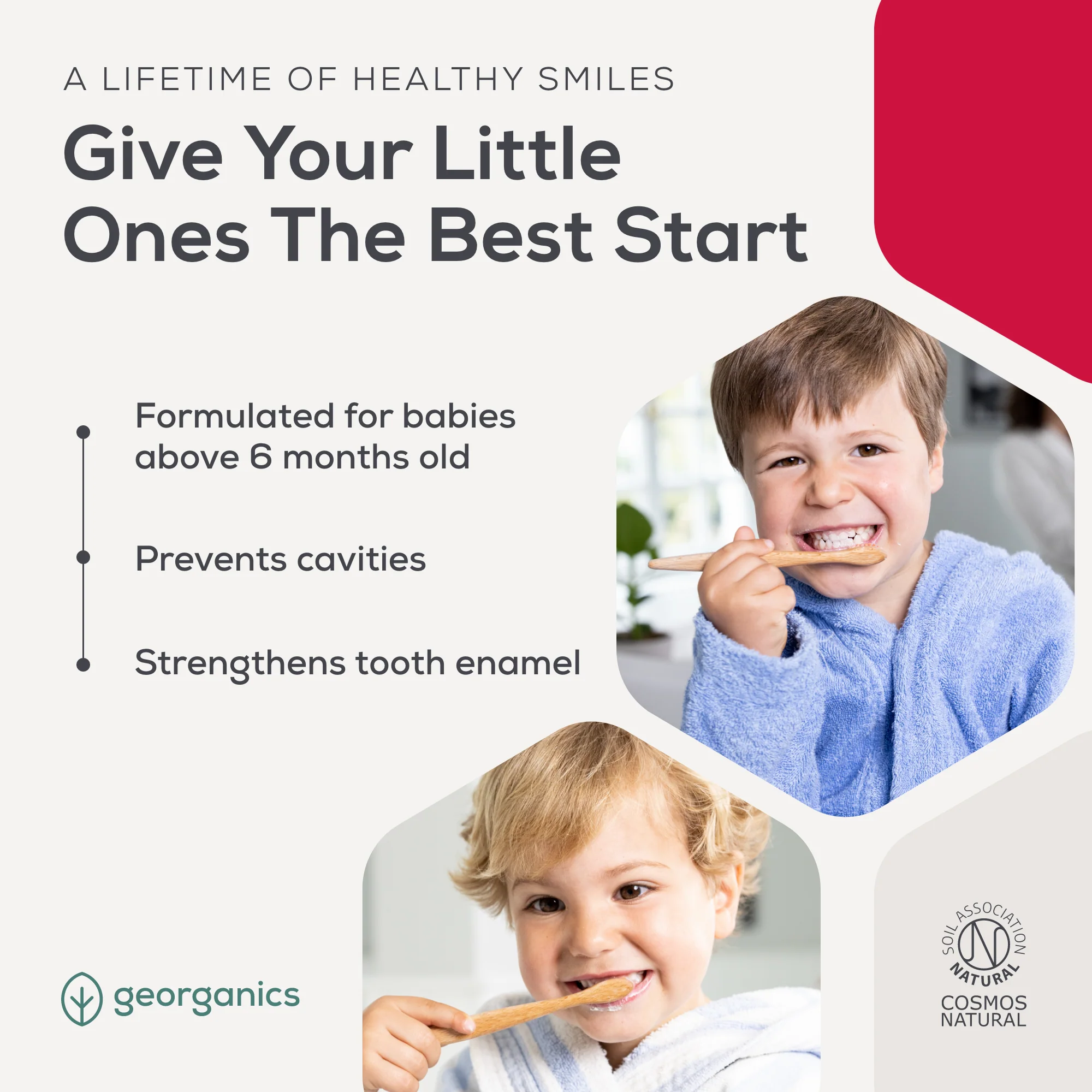 Georganics - Kids Fluoride Free Toothpaste With Hydroxyapatite Strawberry 75ml - Image 5