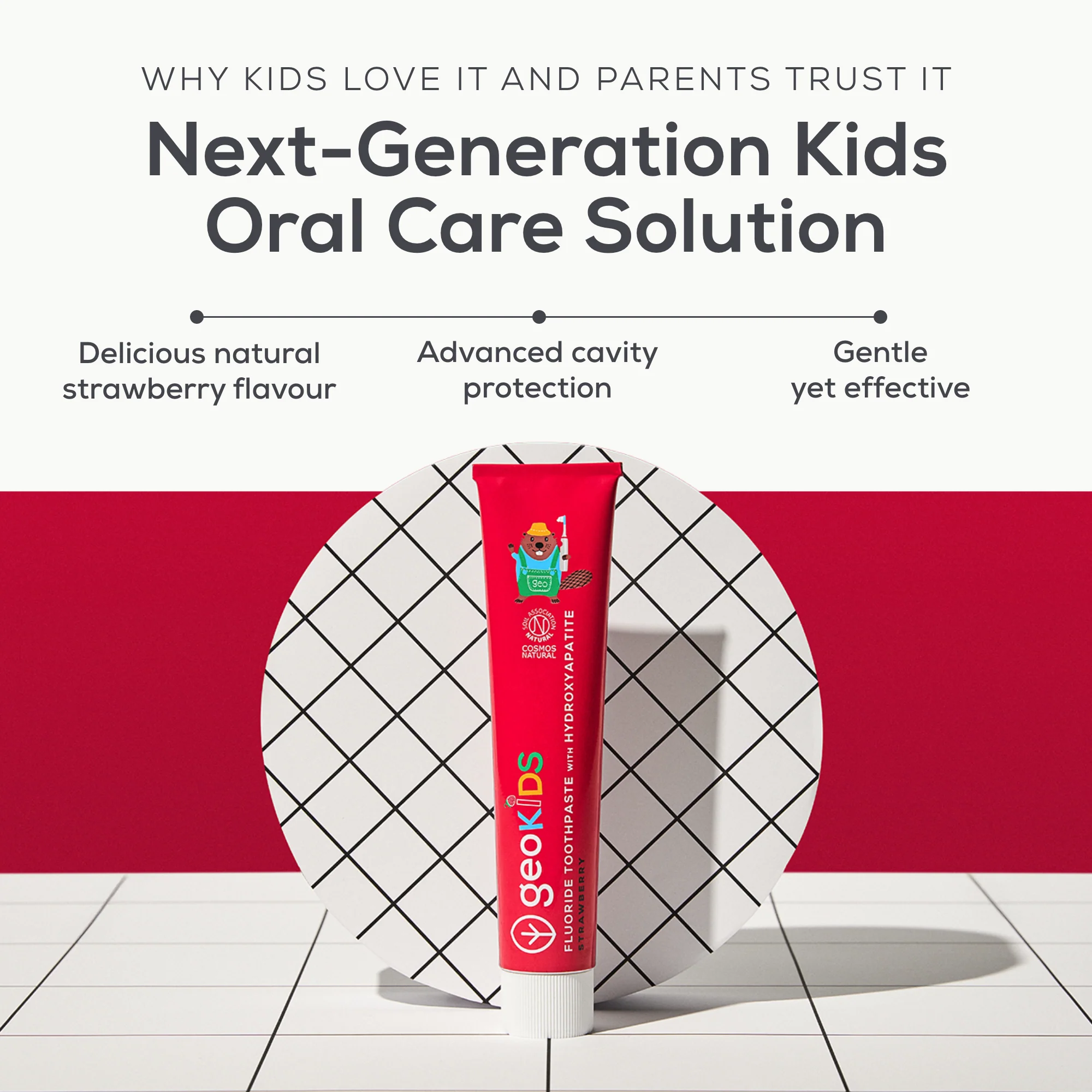 Georganics - Kids Fluoride Toothpaste With Hydroxyapatite Strawberry 75ml - Image 2