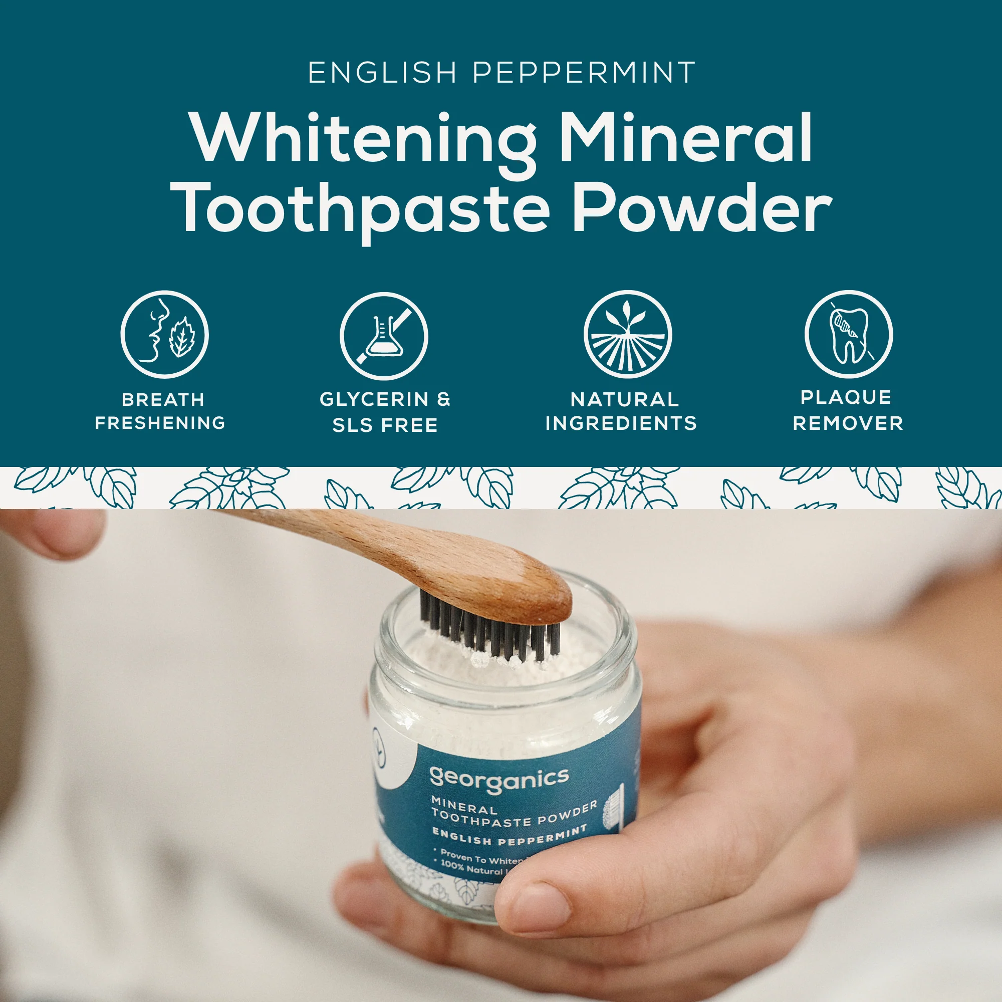 Georganics - Mineral Toothpaste Powder Peppermint 60ml - Image 2