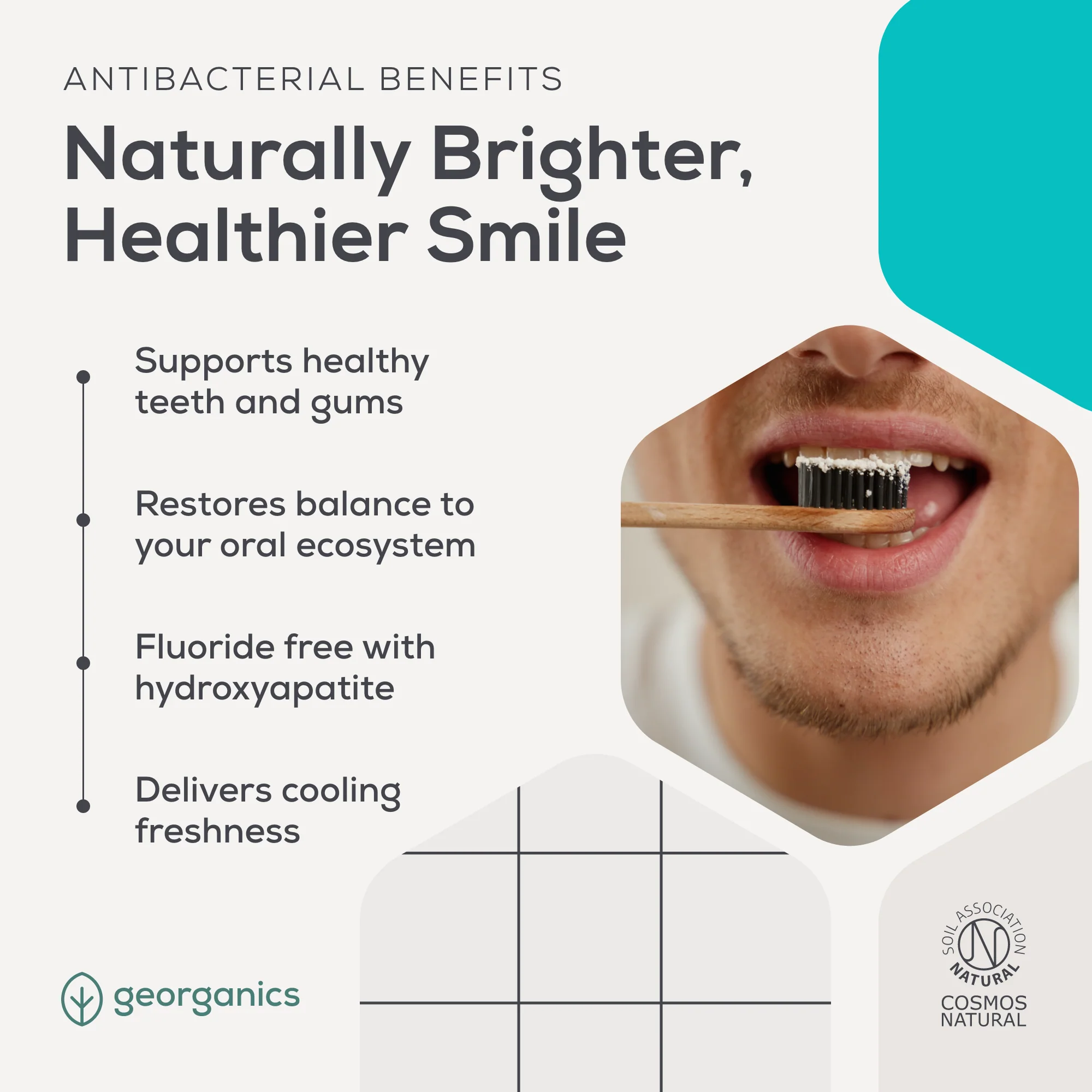 Georganics - Pre & Probiotic Toothpaste With Hydroxyapatite Fresh Mint 75ml - Image 3