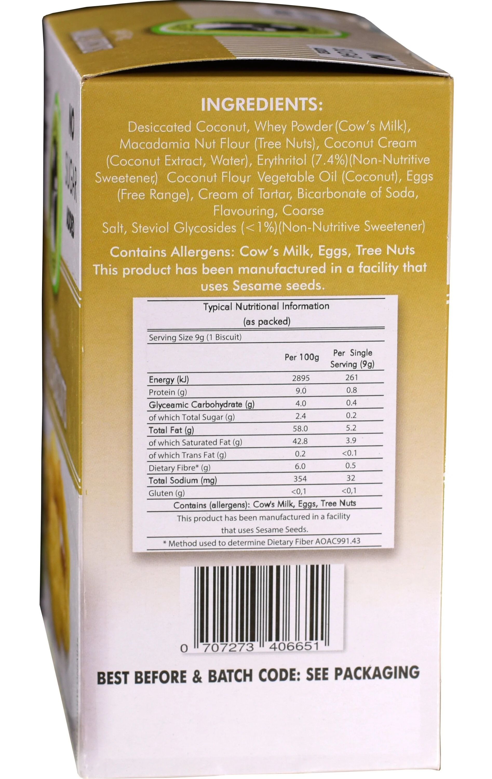 Gracious Bakers - Biscuits Vanilla Banting 180g - Image 2