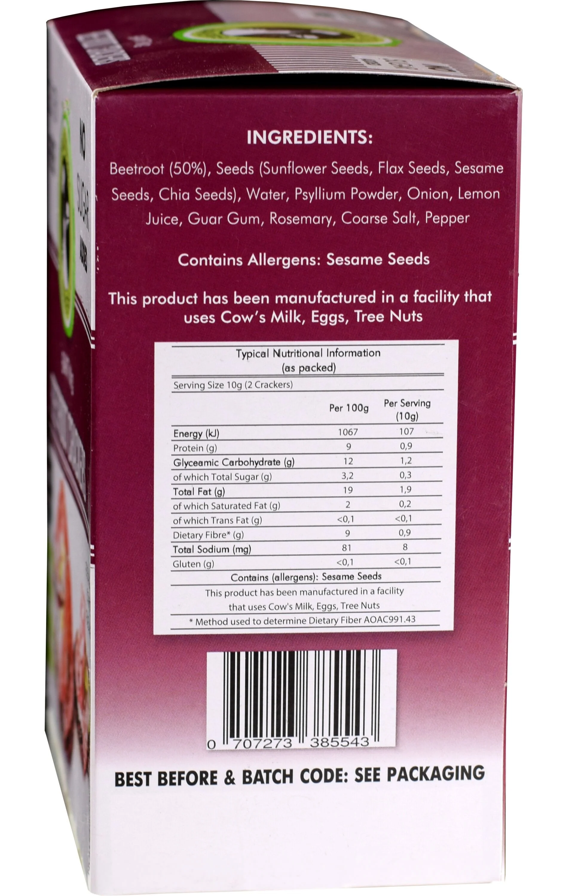 Gracious Bakers - Crackers Beetroot Banting 100g - Image 3