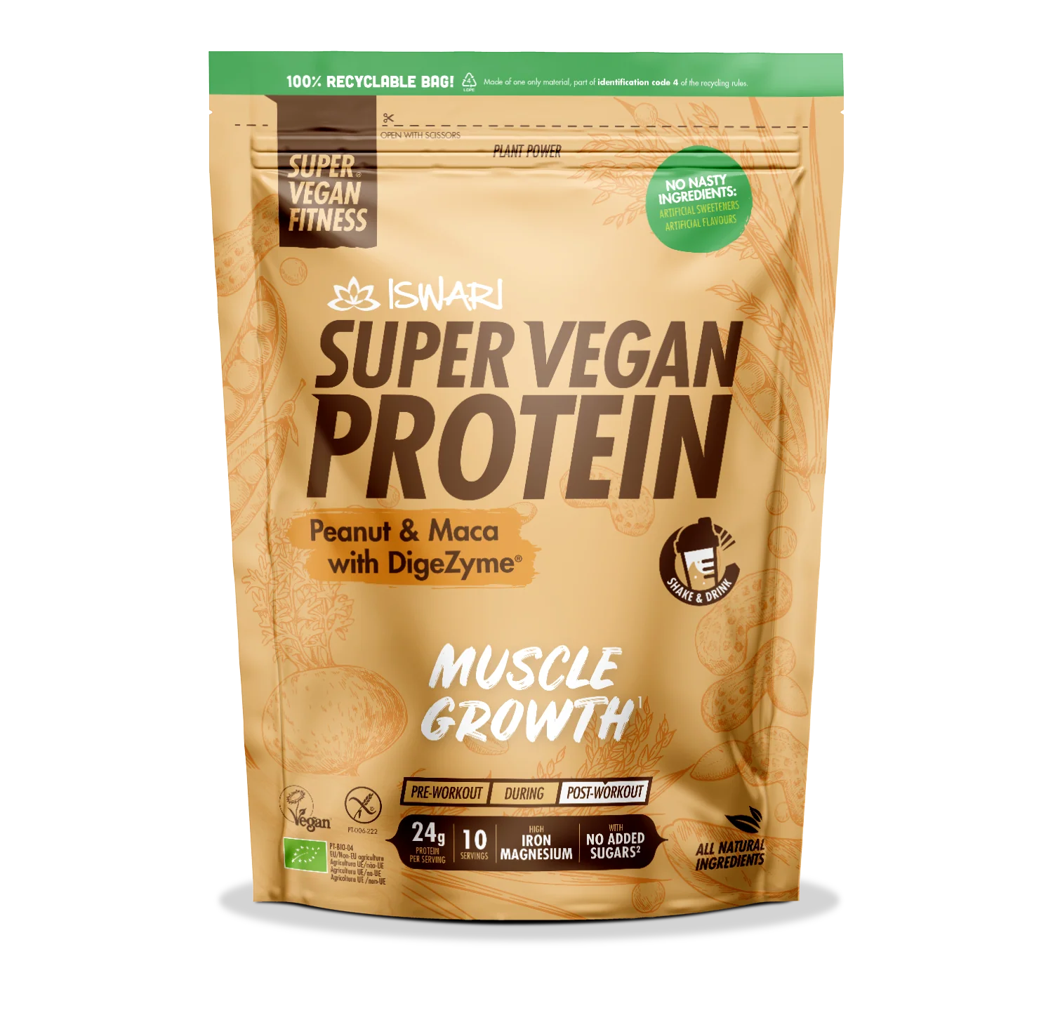 Iswari - Super Vegan Protein Muscle Growth Peanut Maca 400g