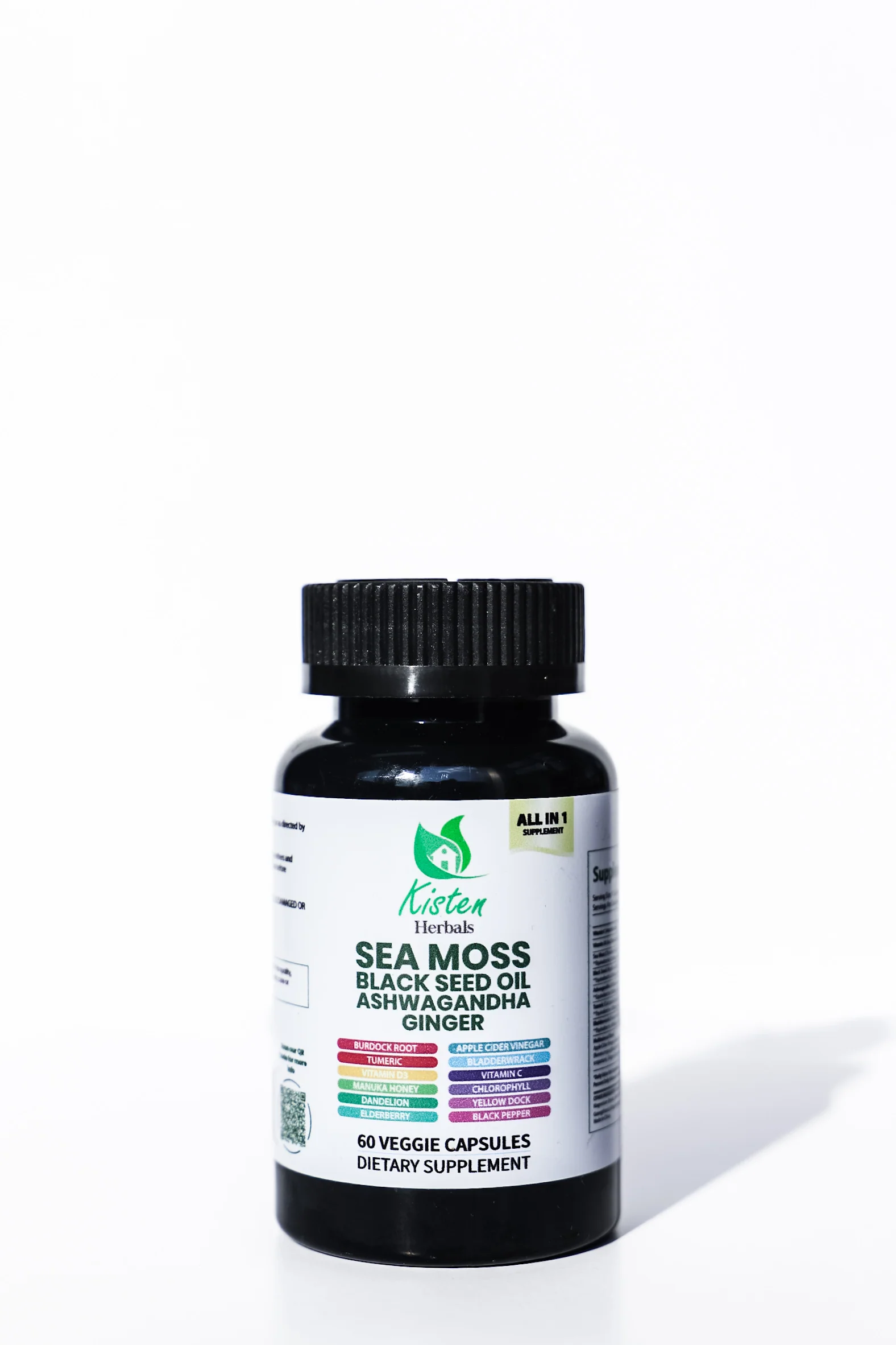 Kisten Herbals - Sea Moss, Black Seed, Ashwagandha, Ginger All in1 60s