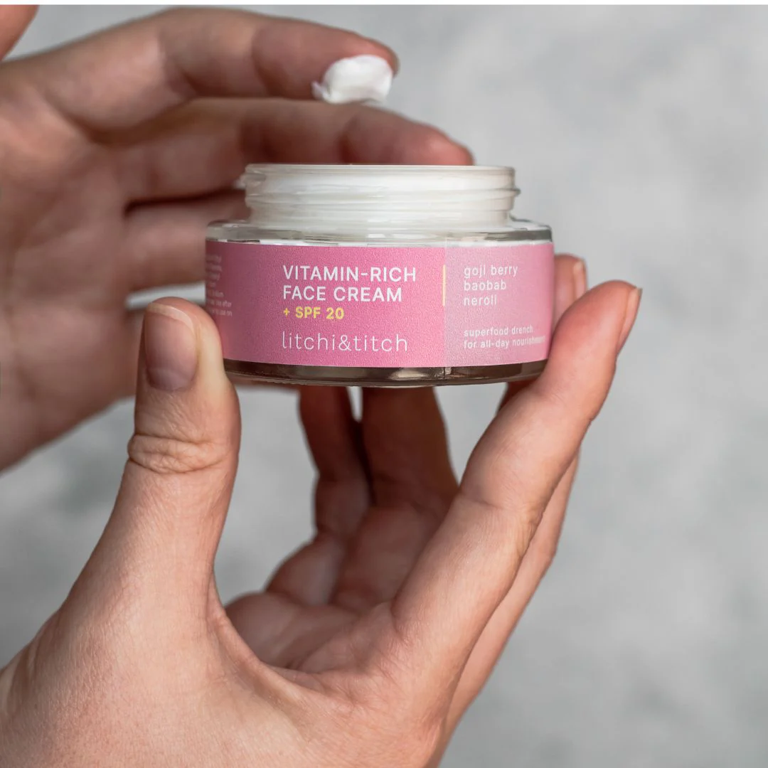 Litchi & Titch - Vitamin Rich Face Cream +SPF 20 50ml - Image 2