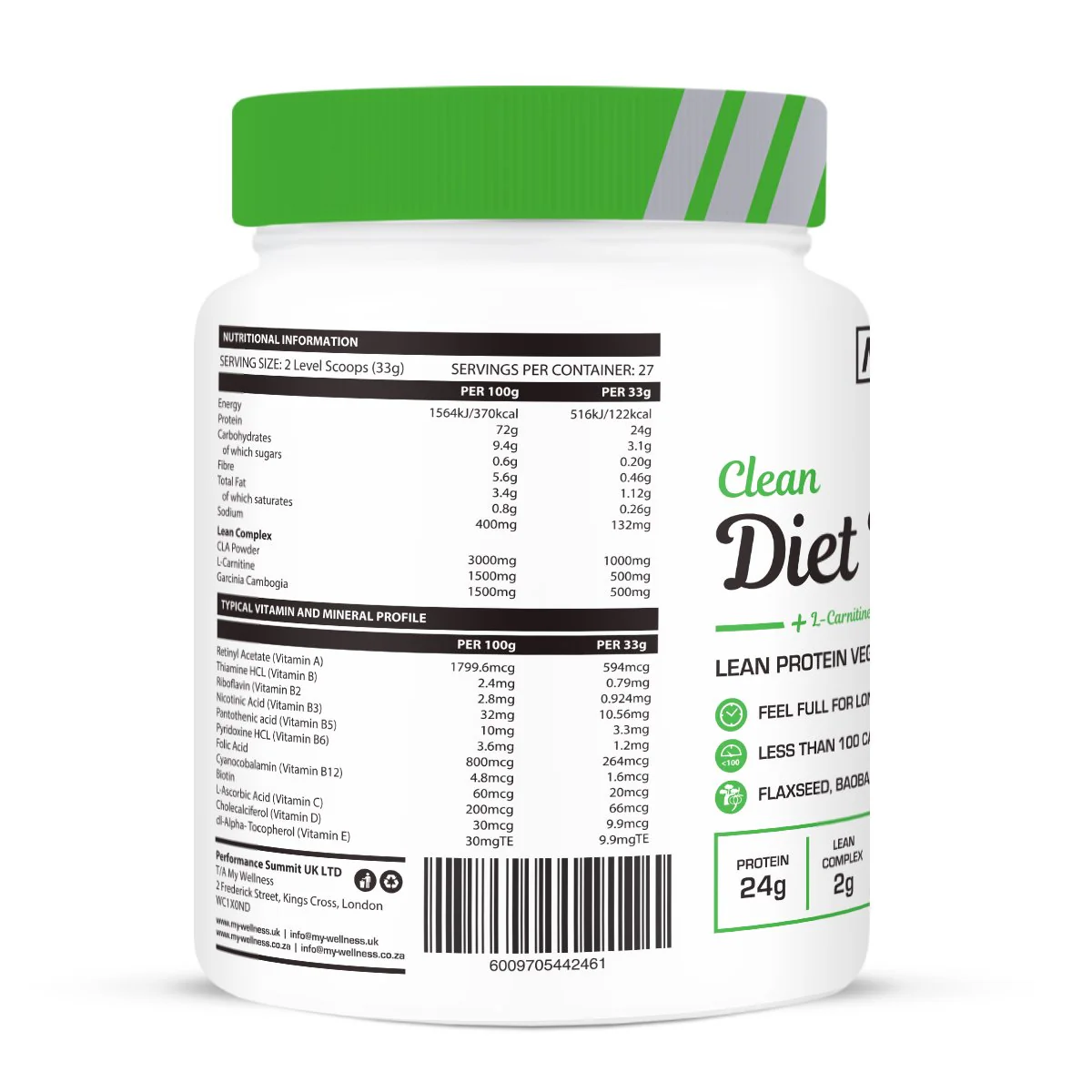 My Wellness - Clean Diet Plant Dark Chocolate 900g - Image 3