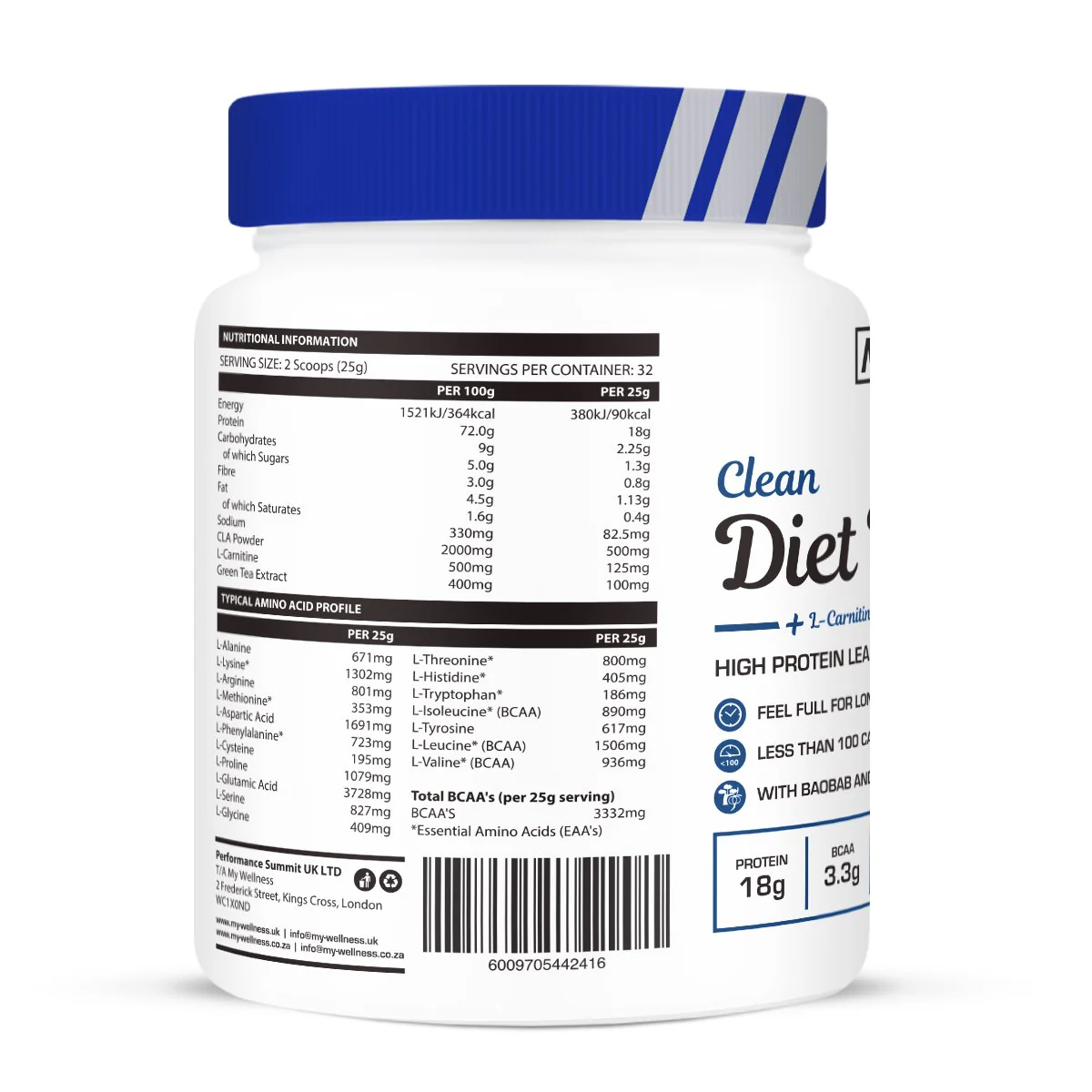My Wellness - Clean Diet Whey Chocolate Milk 800g - Image 3