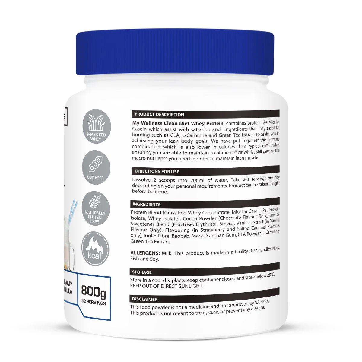 My Wellness - Clean Diet Whey Creamy Vanilla 800g - Image 2