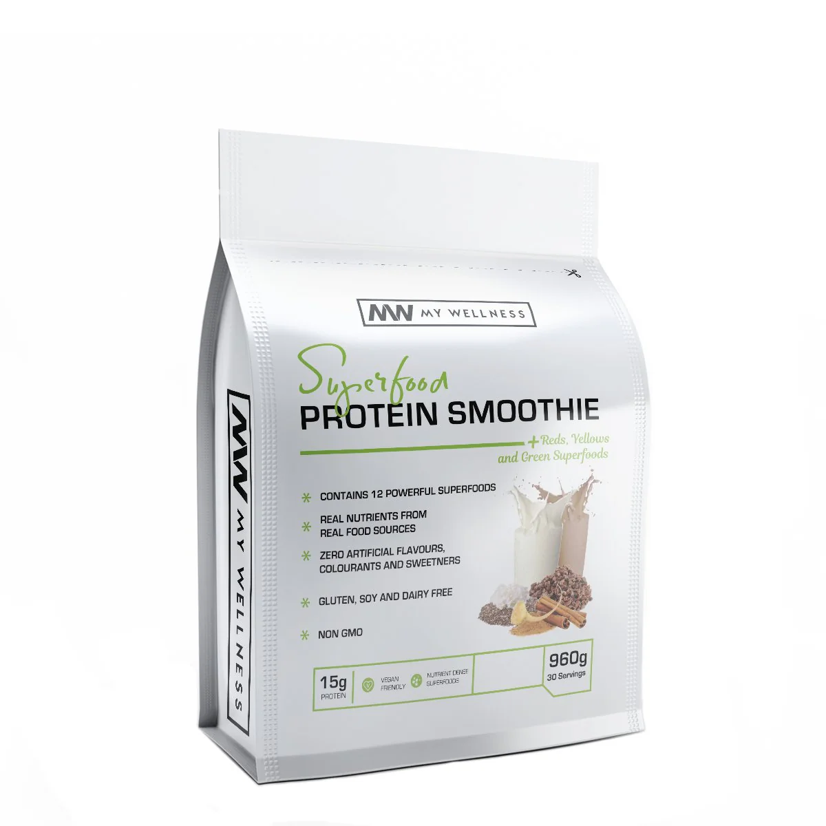 My Wellness - Superfood Protein Smoothie Chocolate 430g - Image 2