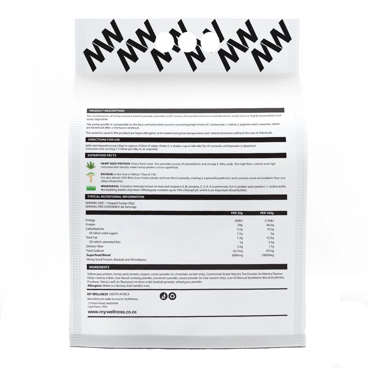 My Wellness - Vegan Protein Unflavoured 450g - Image 3