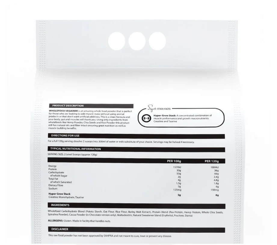 My Wellness - Wholefood Vegainer Natural Malt 3.6kg - Image 2