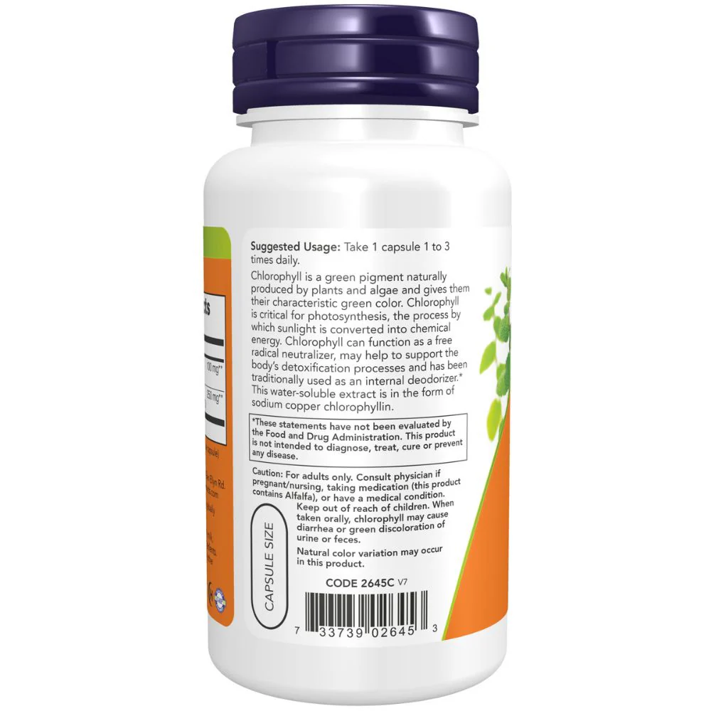 NOW - Chlorophyll 100mg 90s - Image 2