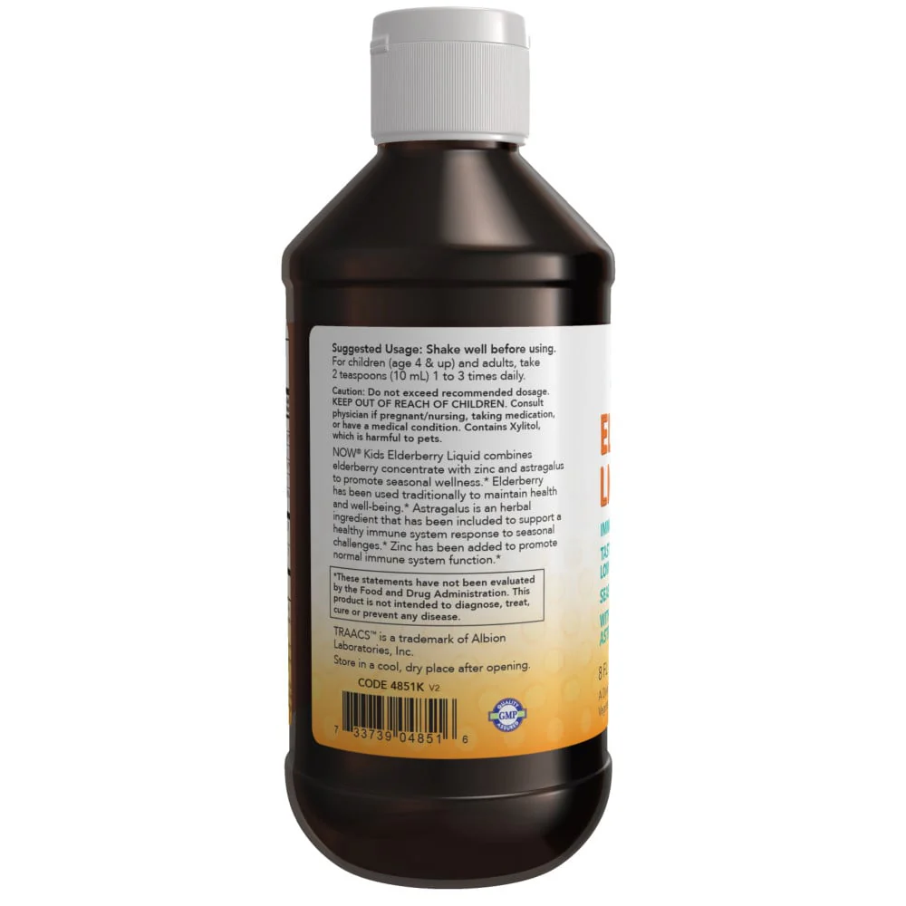 NOW - Elderberry Liquid For Kids 237ml - Image 3