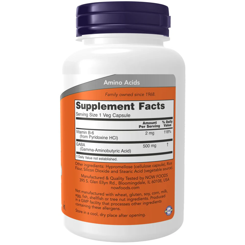 NOW - Gaba 500mg + B6 100s - Image 2