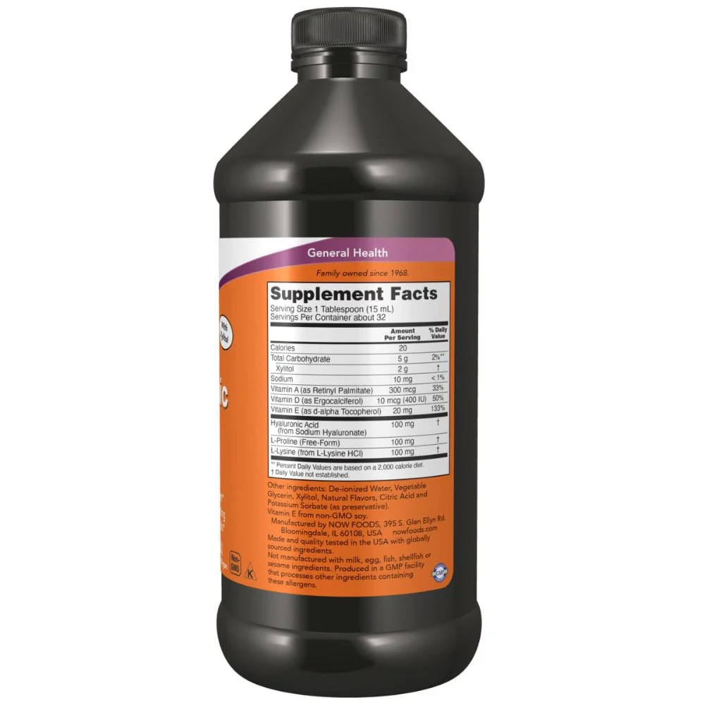 NOW - Hyaluronic Acid 100mg Liquid 475ml - Image 3