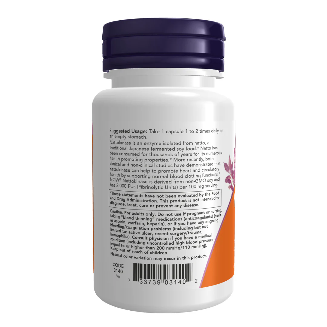 NOW - Nattokinase 100mg 60s - Image 3