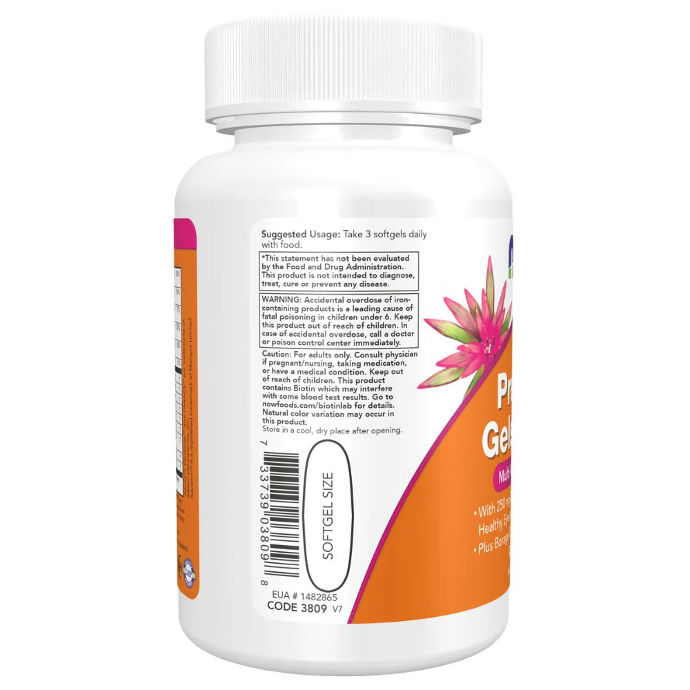 NOW - Prenatal Gels + DHA Multi Vitamin & Mineral 90s - Image 2