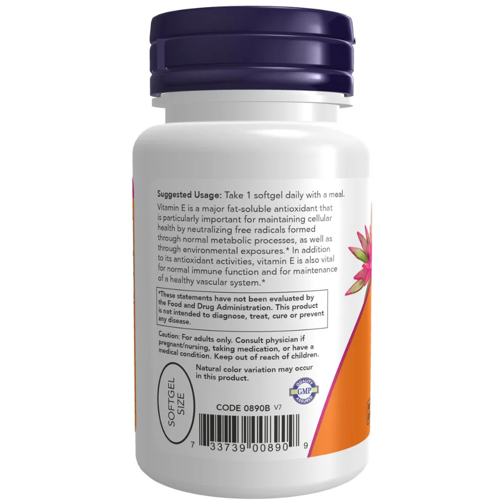 NOW - Vitamin E-400 With Mixed Tocopherols 50s - Image 2