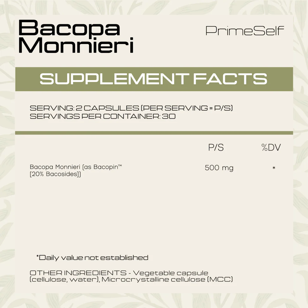 PrimeSelf - Bacopa Monneiri 60s - Image 2
