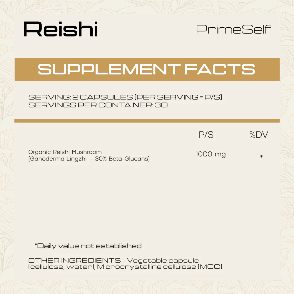 PrimeSelf - Organic Reishi Mushroom 60s - Image 2