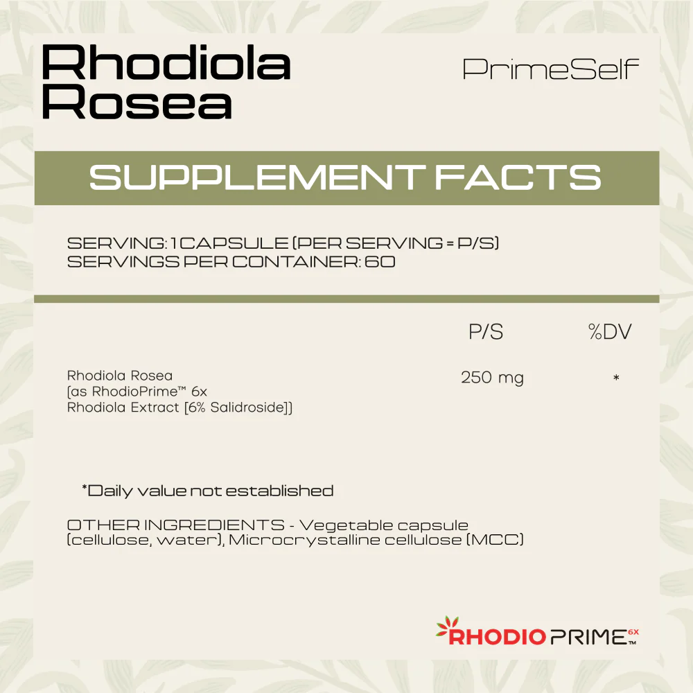 PrimeSelf - Rhodiola Rosea 60s - Image 2