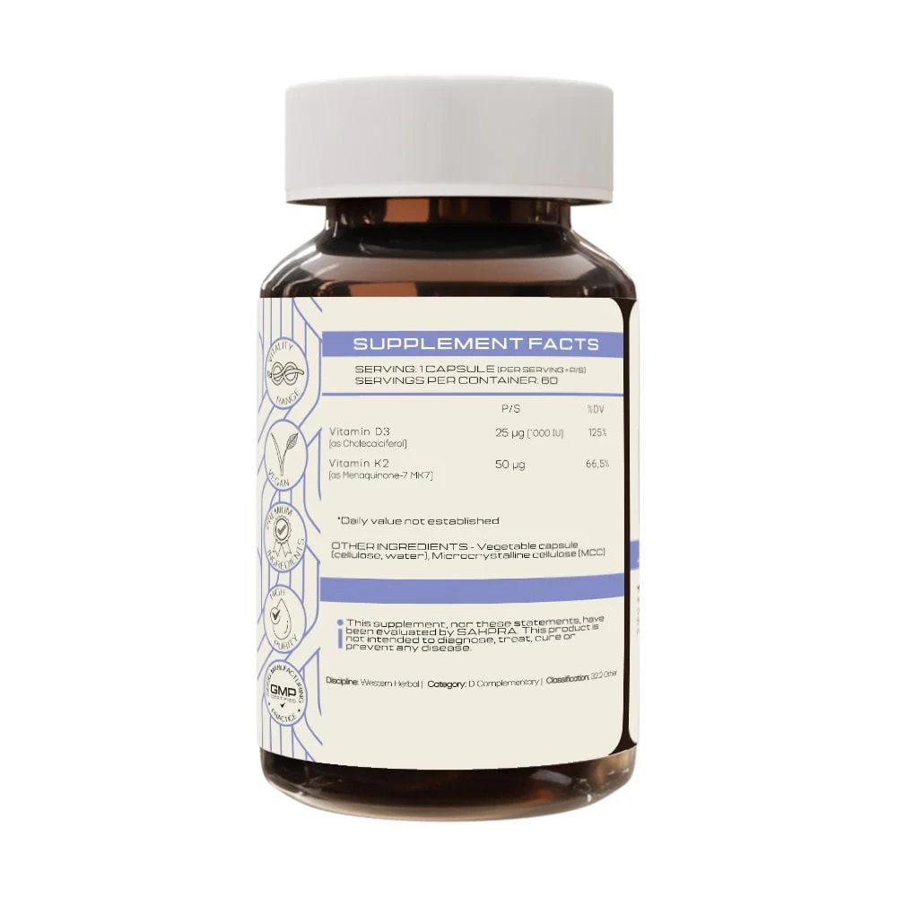 PrimeSelf - Vitamin D3 & K2 Complex 60s - Image 2