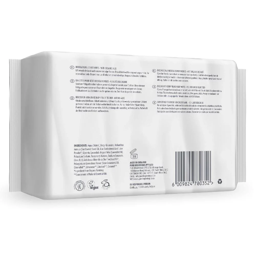 Pure Beginnings - Biodegradable Wipes 64s - Image 2