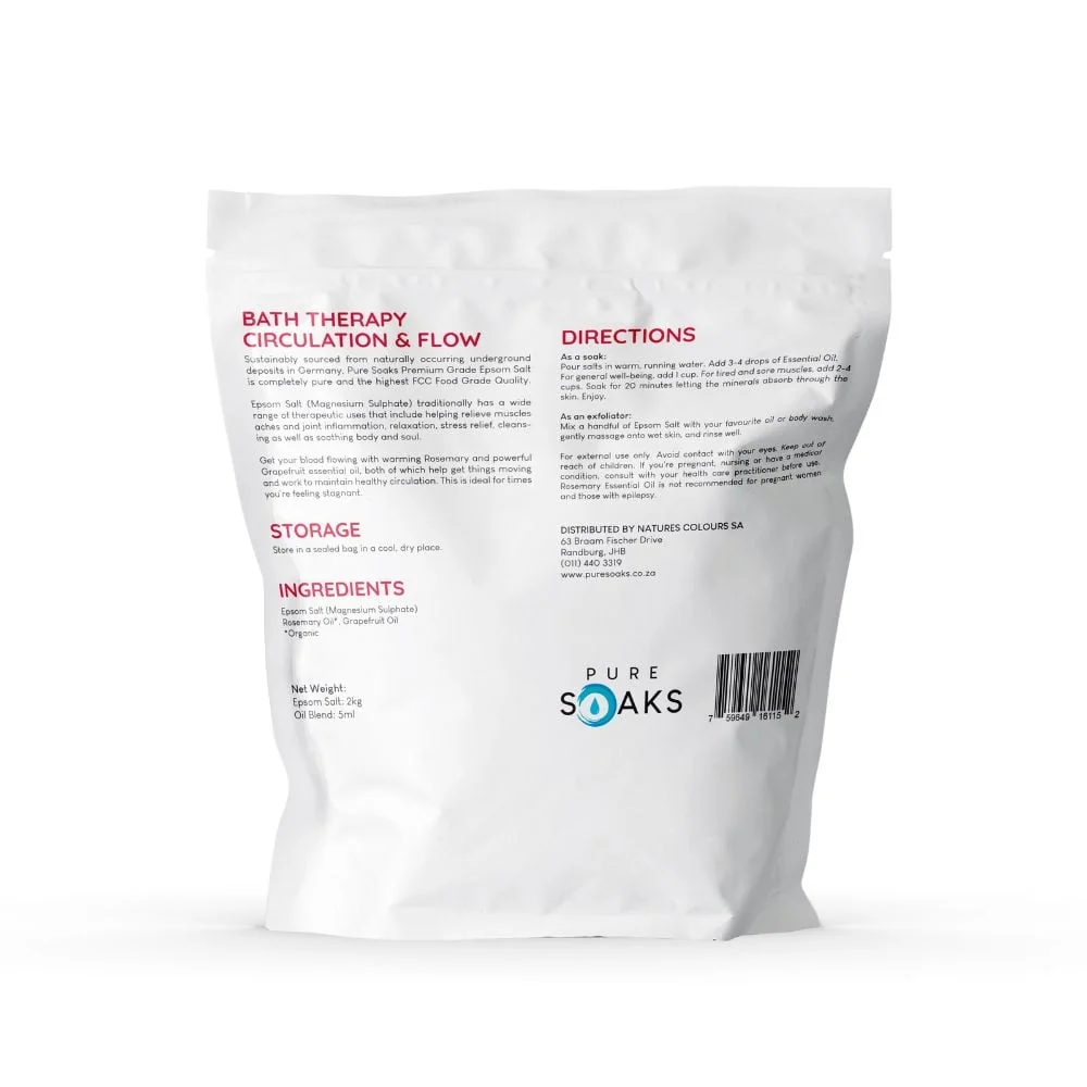 Pure Soaks - Epsom Salt Circulation & Flow 2kg - Image 2