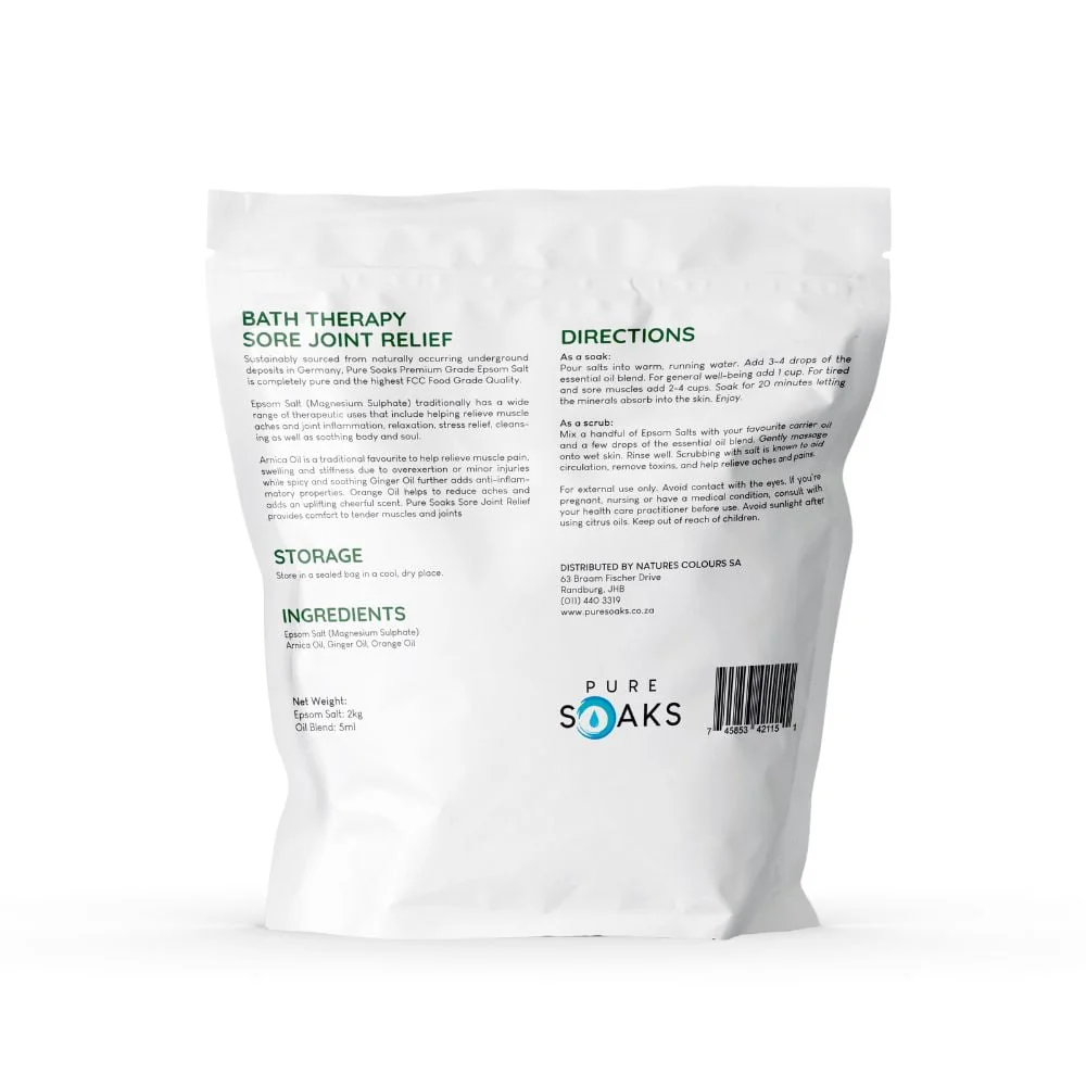 Pure Soaks - Epsom Salt Sore Joint Relief 2kg - Image 2
