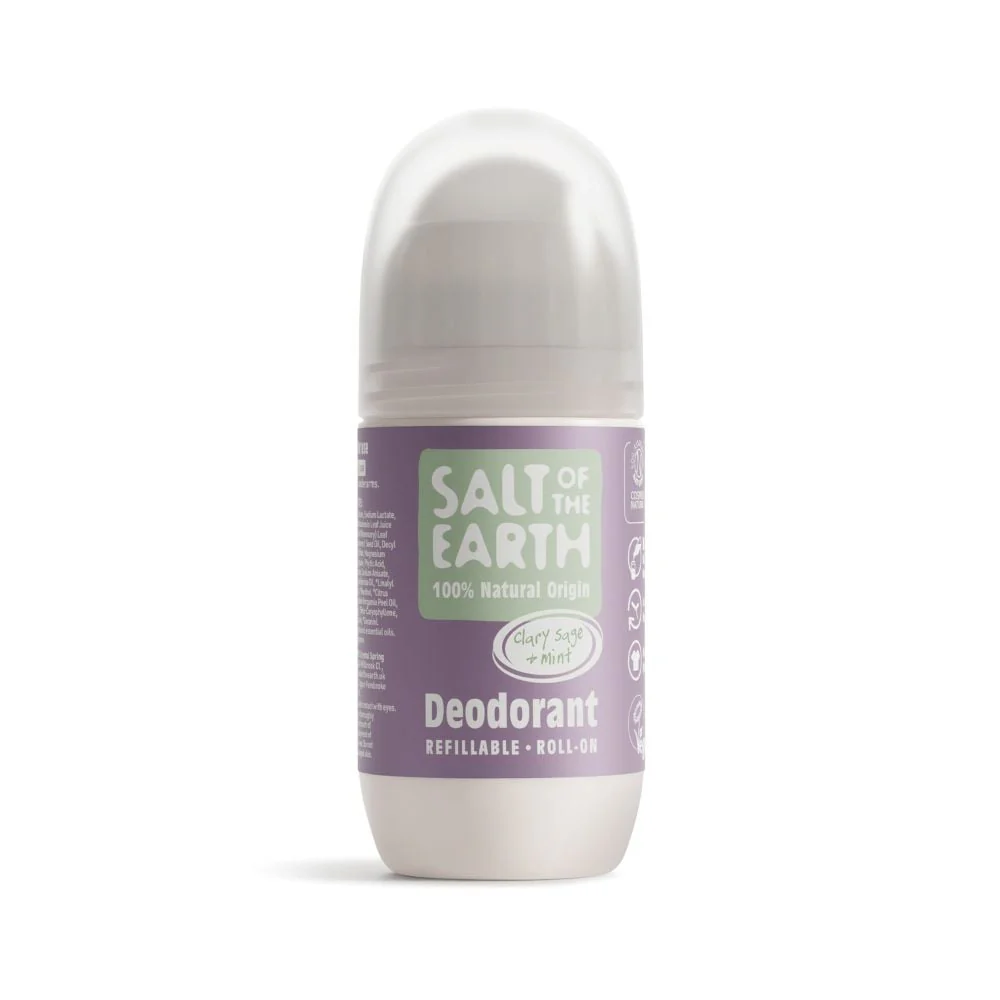 Salt of the Earth - Refillable Roll On Deodorant Clary Sage & Mint Natural 75ml