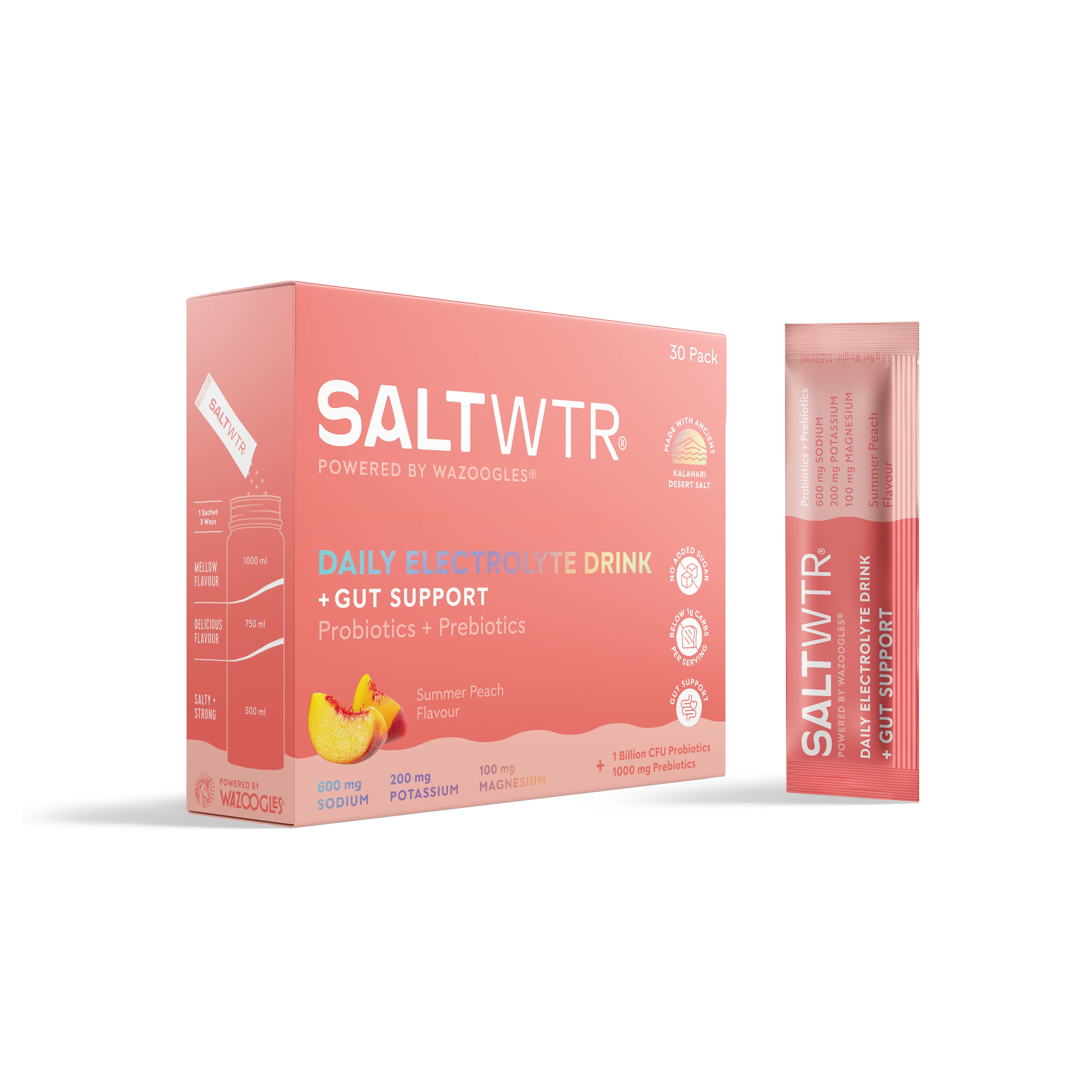 SALTWTR - Electrolytes Summer Peach Gut Support Hydration 30s