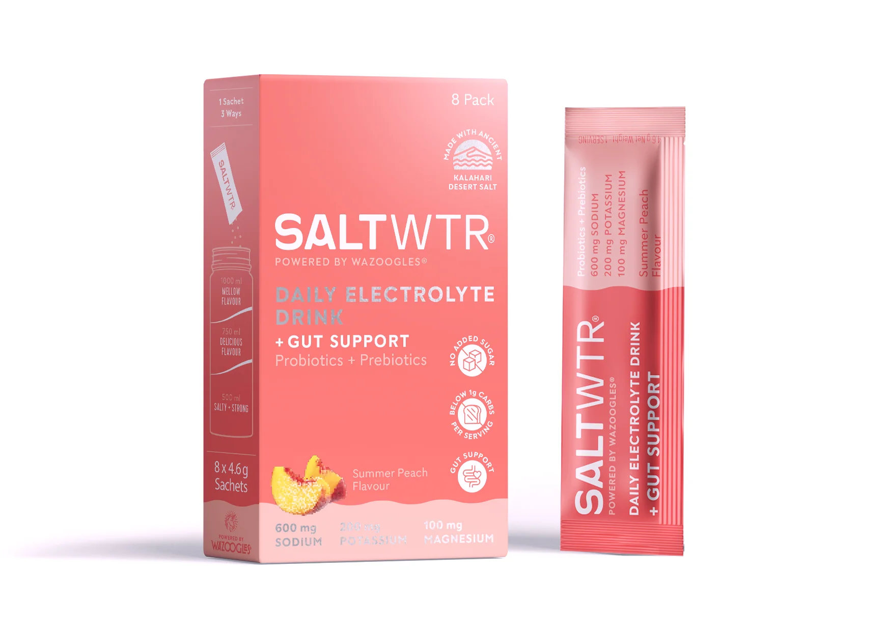 SALTWTR - Electrolytes Summer Peach Gut Support Hydration 8s