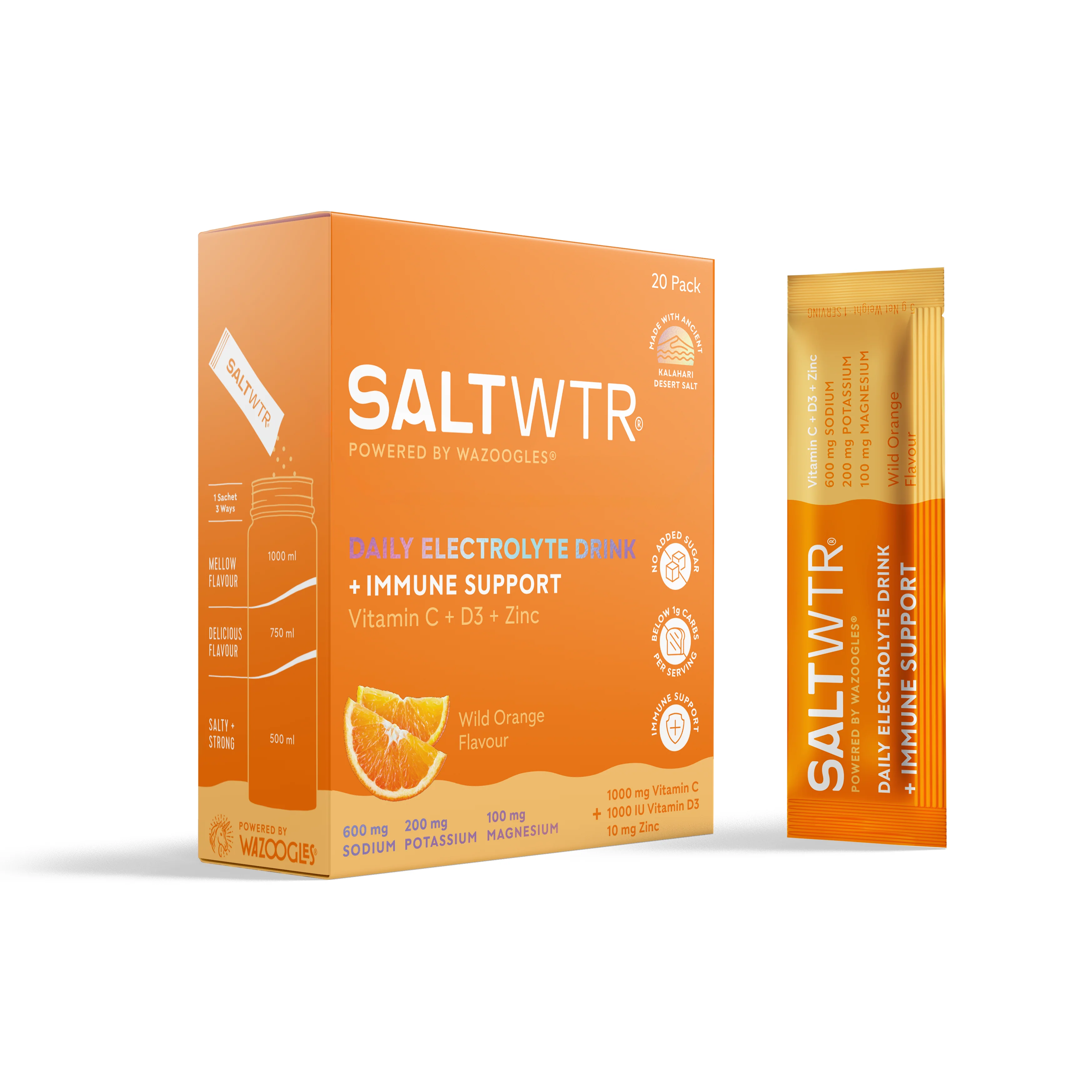 SALTWTR - Electrolytes Wild Orange Immune Support 20s