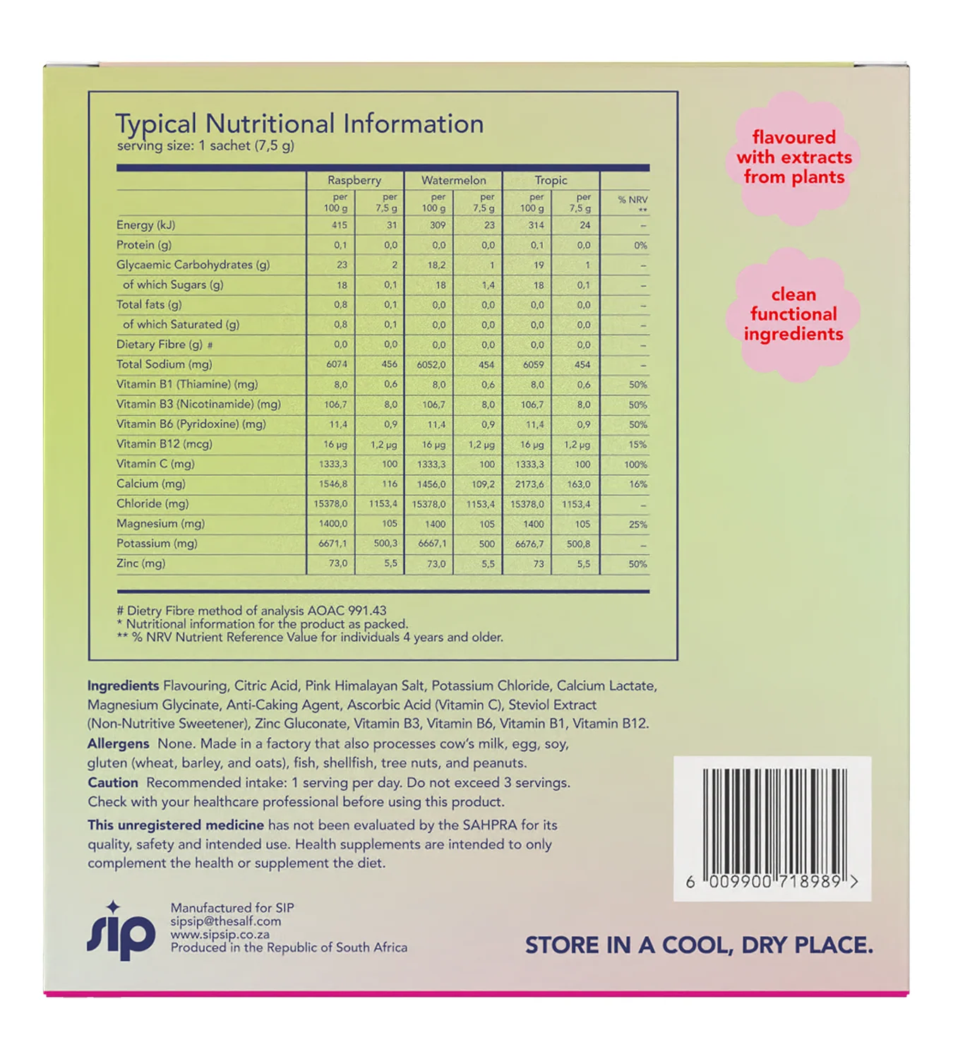 SIP - Daily Electrolyte & Vitamin Sachets Mix 2 Variety 30s - Image 2