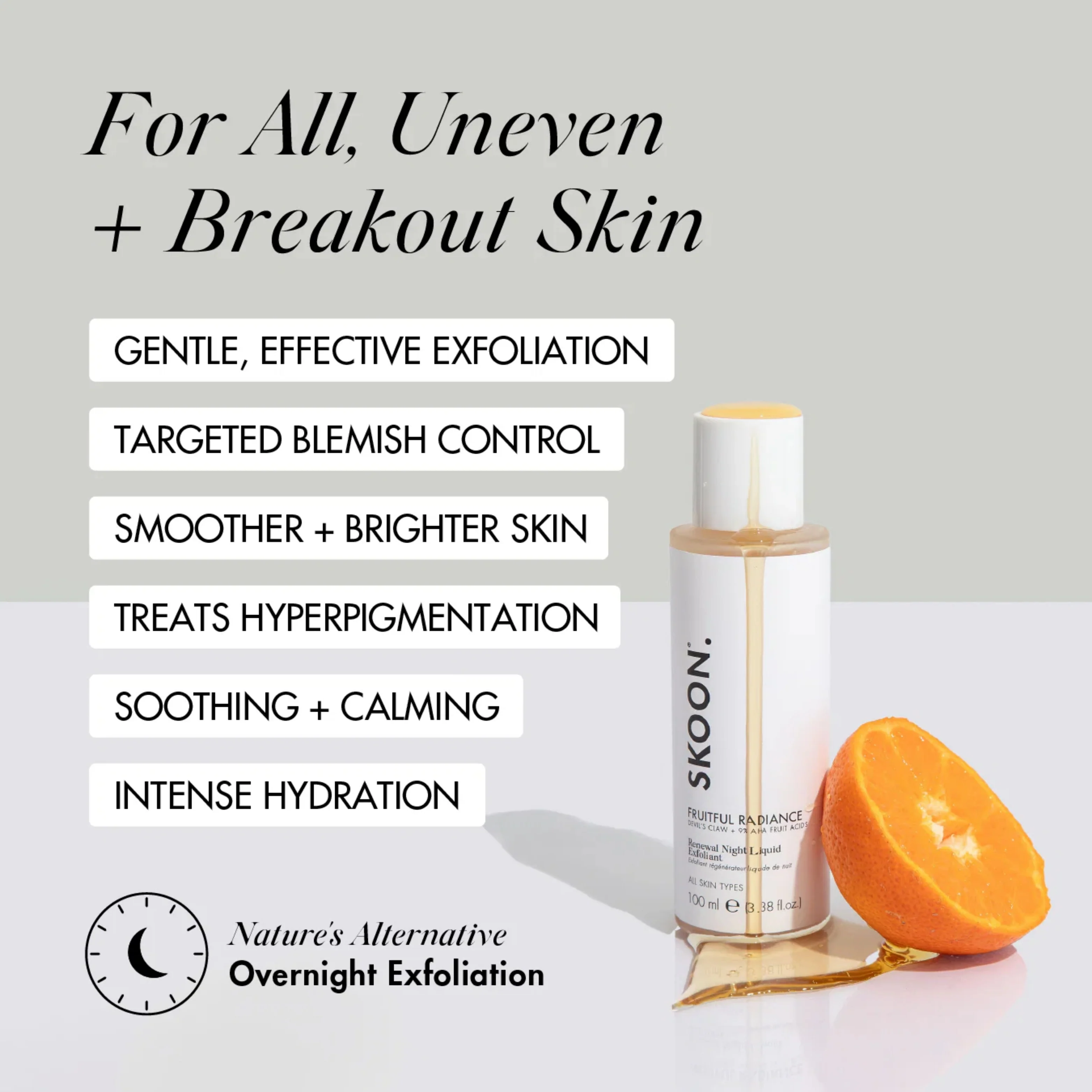 SKOON - Fruitful Radiance Renewal Night Liquid Exfoliant 100ml - Image 2
