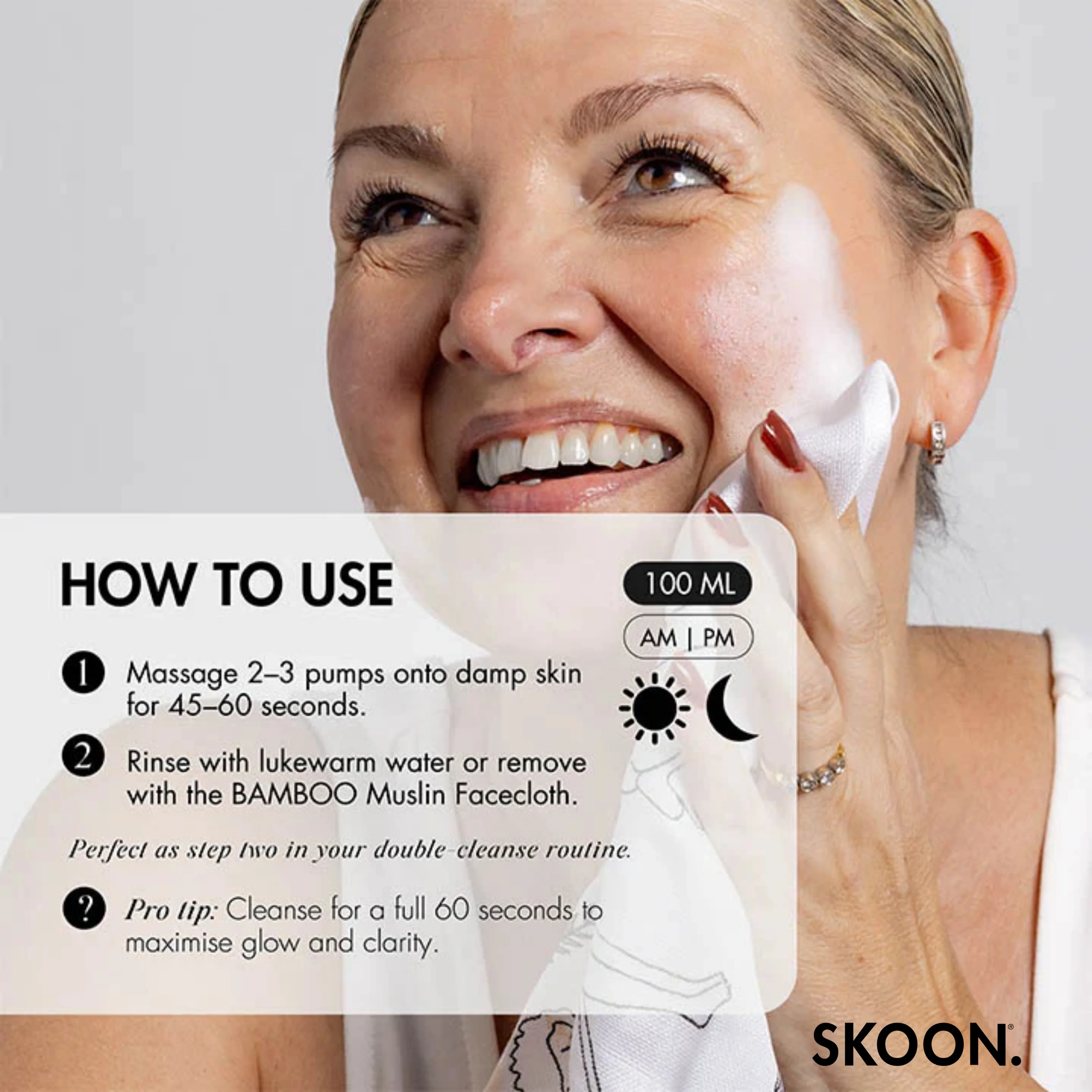 SKOON - Oh So Bubbly - SugarFoam Soothing Cleanser 100ml - Image 5
