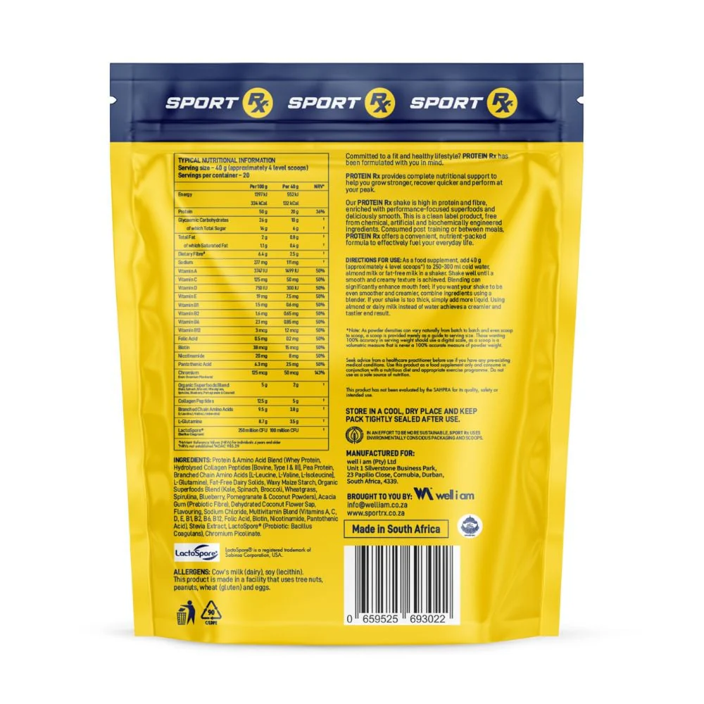 Sport Rx - Protein Rx White Chocolate Peanut Butter 800g - Image 2