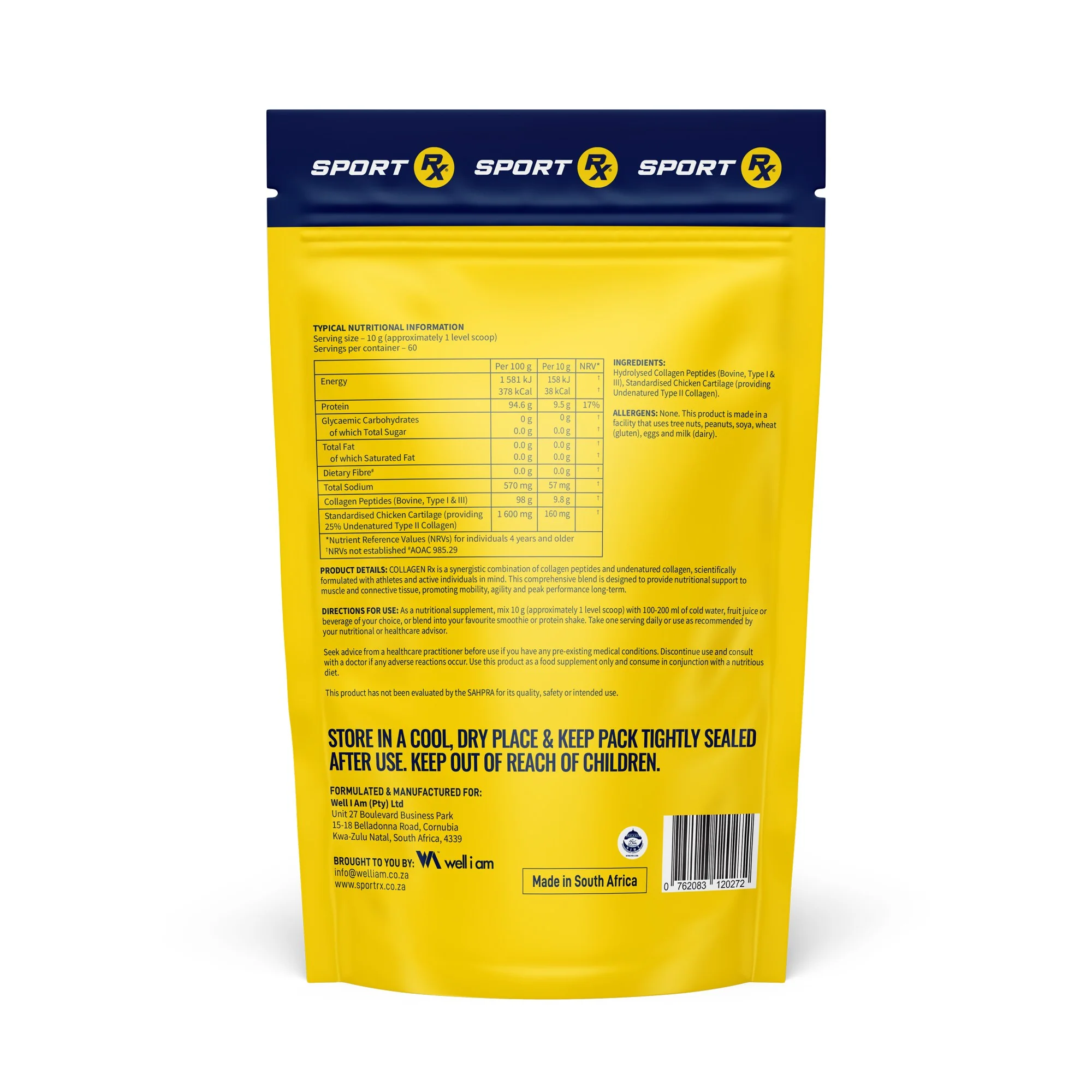 Sport Rx - Sport Rx Type I, II & III Collagen 600g - Image 2